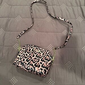 Steve Madden Leopard Print Crossbody Bag with Gold Chain